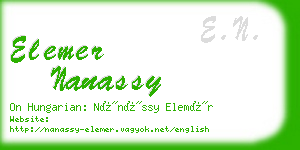 elemer nanassy business card